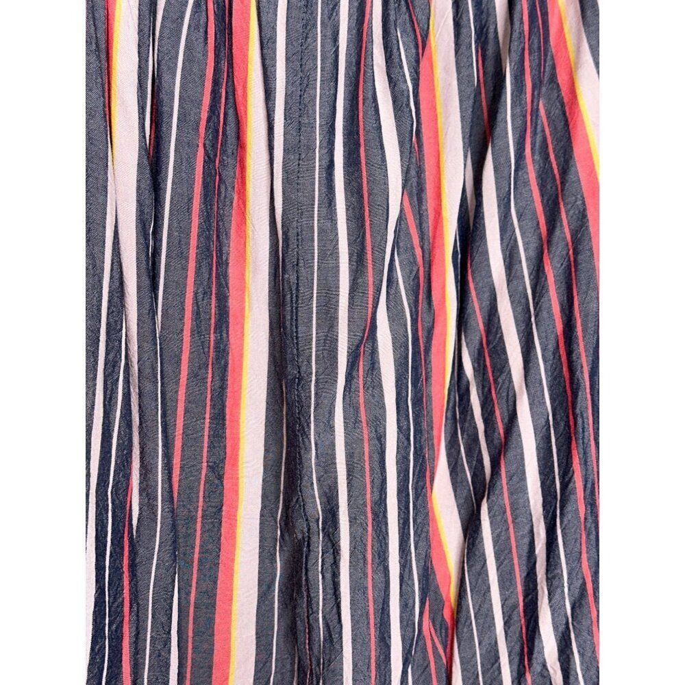 Express Women's Large Striped Off Shoulder Flowy Tie Front Boho Crop Top - Picture 8 of 10